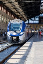 A Régio2N EMU waits to depart Marseille Saint-Charles